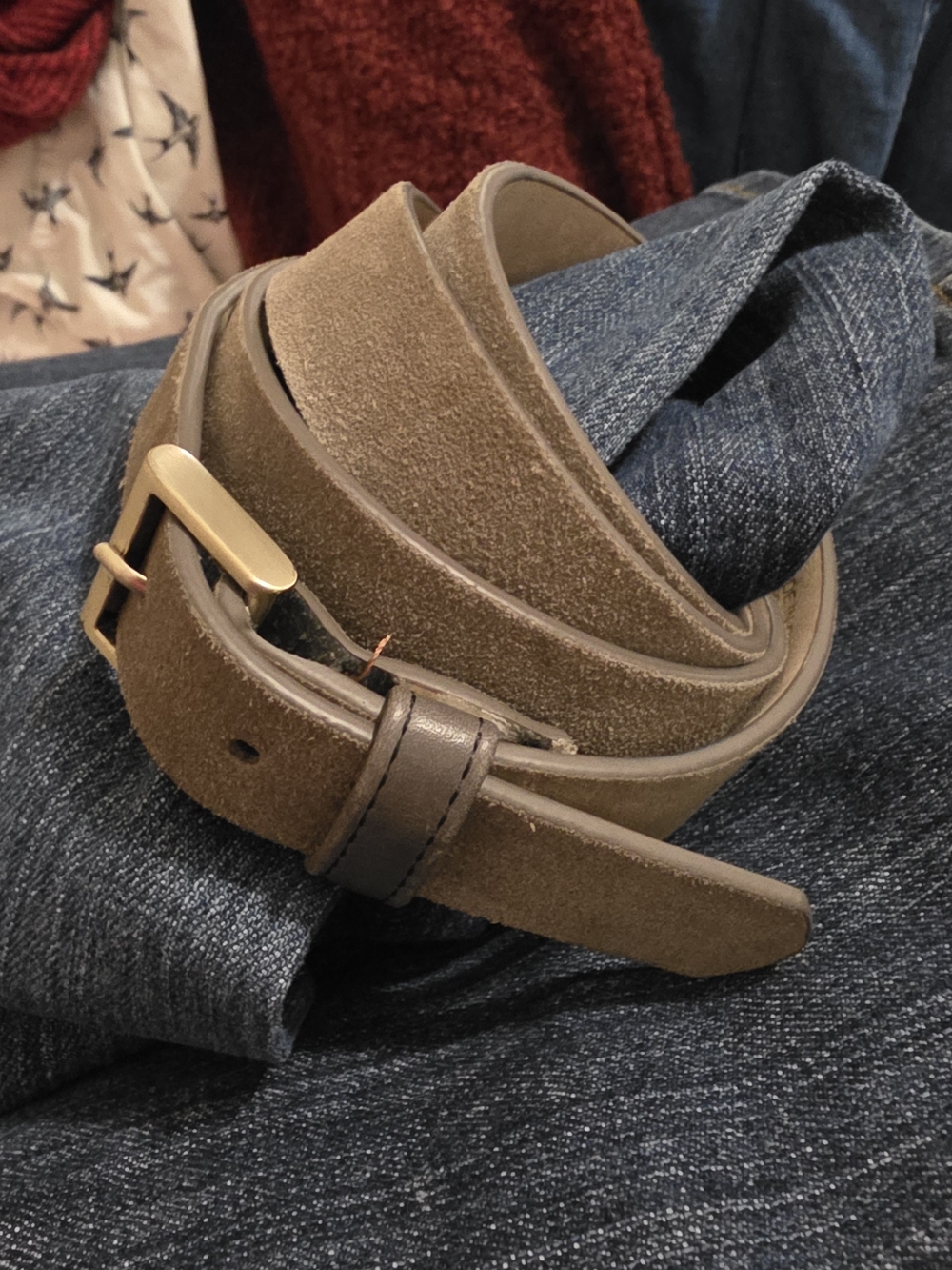 Women's Suede Belt with Classic Metal Buckle 1X XL Plus - Picture 4 of 8